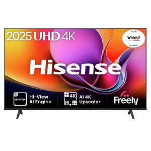 hisense 43 inch 43a6qtuk smart 4k uhd hdr led freely tv